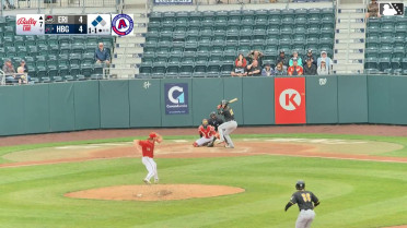Justice Bigbie singles on a ground ball to center fielder Johnathon Thomas. Peyton Graham scores. John Peck scores.