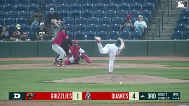 Tanner Thach singles on a line drive to center fielder Hayden Alvarez. Roldy Brito scores.