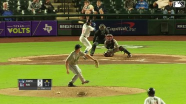 Trevor Hauver singles on a line drive to right fielder José Azocar. Cameron Cauley scores.