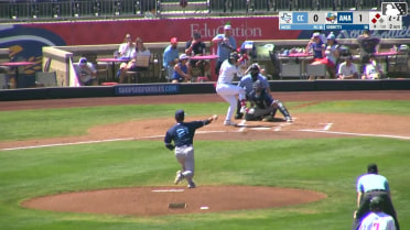 Danny Serretti singles on a fly ball to second baseman Brandon Forrester. Angel Ortiz scores. Druw Jones scores.