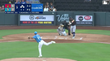 Blaine Crim homers (10) on a fly ball to right center field.