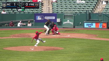 Matt Klein homers (3) on a fly ball to right center field.