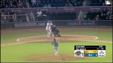 Blake Burke homers (30) on a fly ball to right field.