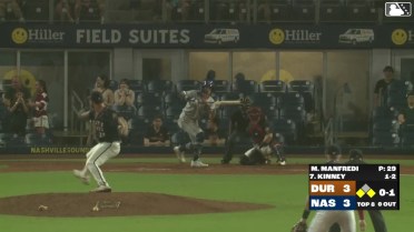 Cooper Kinney singles on a soft bunt ground ball to first baseman Brock Wilken. Homer Bush Jr. scores. Blake Sabol to 2nd.