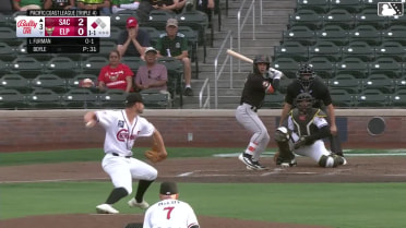 Nate Furman singles on a line drive to center fielder Carlos Rodríguez. Thomas Gavello scores.