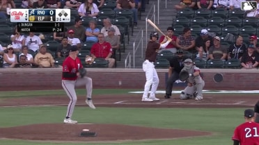 Clay Dungan grounds into a force out, shortstop Jacob Amaya to second baseman Andrew Velazquez. Nate Mondou scores. Rodolfo Durán out at 2nd. Clay Dungan to 1st.