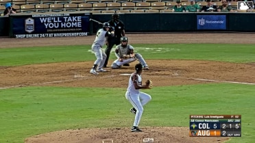 Connor Rasmussen homers (2) on a fly ball to right field.