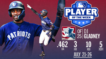 DJ Gladney Named MiLB’s Eastern League Player of the Week For 7/21 – 7/26