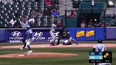 Nolan Jones singles on a line drive to left fielder Rafael Lantigua. Petey Halpin scores. Travis Bazzana to 3rd.