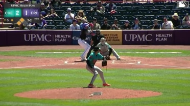 Thayron Liranzo out on a sacrifice fly to left fielder Frederick Bencosme. Brett Callahan scores.