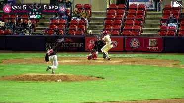 Caleb Hobson strikes out swinging, catcher Jacob Sharp. Alan Espinal out at 1st. Caleb Hobson out on batter interference.