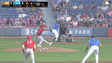 Jacob Cozart singles on a line drive to right fielder Justice Bigbie. Alfonsin Rosario scores.