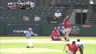 Luke Adams doubles (10) on a fly ball to left fielder Chase Davis. Sal Frelick scores. Akil Baddoo scores.