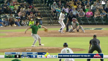 Henry Ramos out on a sacrifice fly to center fielder Luis Guanipa. Daniel Lopez scores.