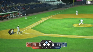 Ethan Anderson doubles (1) on a sharp fly ball to center fielder Jorgelys Mota. Enddy Azocar scores.
