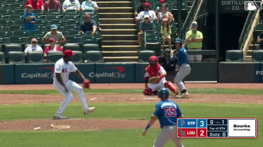 Tanner Schobel singles on a ground ball to right fielder Héctor Rodríguez. Cody Morissette scores. Kala'i Rosario to 3rd.
