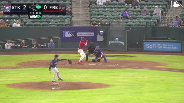 Roldy Brito doubles (3) on a sharp fly ball to center fielder Breyson Guedez. Cameron Nelson scores.