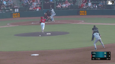 Roni Cabrera homers (5) on a fly ball to left center field. JC Vanek scores.