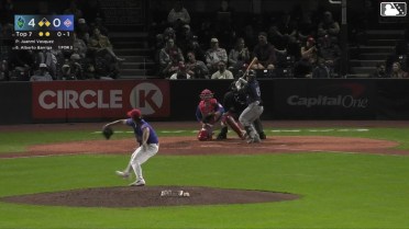 Alberto Barriga singles on a line drive to left fielder Brennan Orf. Slade Caldwell scores. Brady Counsell to 2nd.