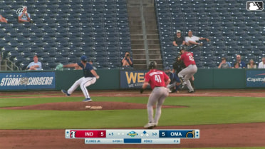 Rafael Flores Jr. doubles (10) on a fly ball to left fielder Drew Waters. Jack Brannigan scores.