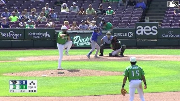 Tyriq Kemp homers (11) on a line drive to right field.