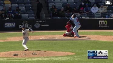 Royce Lewis homers (2) on a fly ball to left field.