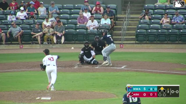 Justin Johnson doubles (17) on a ground ball to right fielder Sammy Siani. Connor Scott scores.