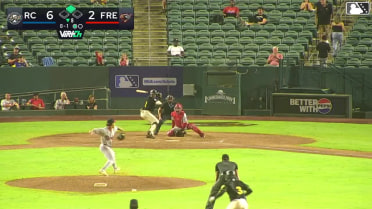 Cameron Nelson doubles (11) on a fly ball to right fielder Lucas Ramirez. Luis Mendez scores.