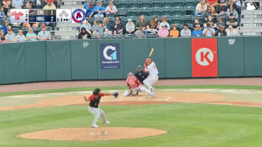 Kervin Pichardo homers (3) on a fly ball to left field.