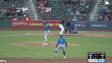 Nicky Lopez out on a sacrifice fly to left fielder Zach Ehrhard. Drew Avans scores.