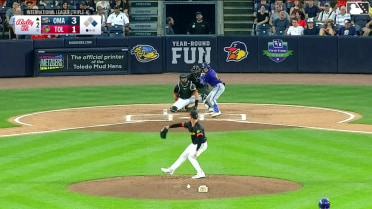 Alejo Lopez doubles (1) on a line drive to left fielder Tyler Gentry. Peyton Wilson scores.