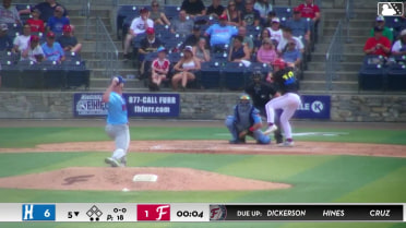 Luke Dickerson homers (11) on a fly ball to center field.
