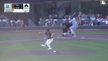 Weston Wilson singles on a ground ball to third baseman Vaughn Grissom. Ryan Bliss scores. Brian O'Keefe to 3rd. Victor Labrada to 2nd.