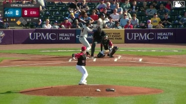 Nolan Schubart singles on a fly ball to left fielder Justice Bigbie. Jaison Chourio scores.