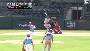Cooper Kinney doubles (5) on a sharp line drive to left fielder Chase Davis. Blake Sabol scores.