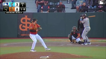 Ryan Picollo homers (8) on a fly ball to center field.