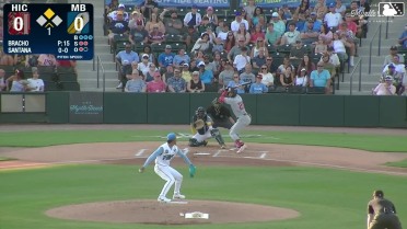 Paulino Santana singles on a line drive to center fielder Alexey Lumpuy. Marco Argudin scores. Paulino Santana to 2nd.