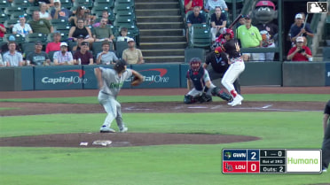 Noelvi Marte homers (9) on a line drive to left center field. Carlos Jorge scores. Juan Brito scores.