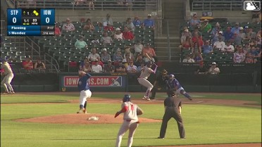 Hendry Mendez doubles (5) on a fly ball to left fielder Jonathon Long. Orlando Arcia scores. Aaron Sabato to 3rd.