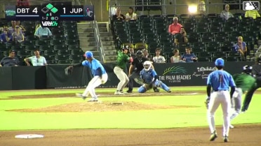 Tyson Lewis singles on a line drive to right fielder Jake McCutcheon. Anthuan Valencia scores. Kyle Henley to 2nd.