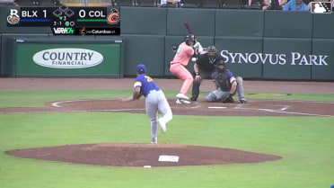 Austin Machado homers (1) on a fly ball to right center field.