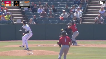 John Peck singles on a line drive to right fielder Douglas Hodo III. Seth Stephenson scores.