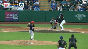 Zach Ehrhard singles on a ground ball to left fielder Jared Dickey. Chuckie Robinson scores. Alex Freeland to 3rd. Alek Thomas to 2nd.