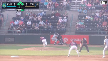 Felnin Celesten out on a sacrifice fly to left fielder Anthony Scull. Austin St. Laurent scores.