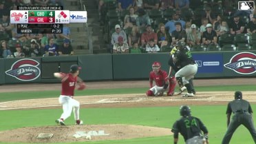 Axiel Plaz doubles (1) on a line drive to center fielder Isaiah Jackson. Wyatt Sanford scores. Yordany De Los Santos scores.