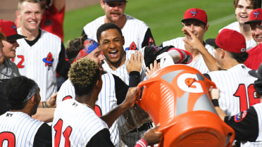 Walk-off caps Moore's first multihomer game