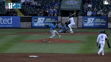 Reginald Preciado doubles (2) on a fly ball to center fielder Colby Shade. Kade Snell scores. Drew Bowser scores.