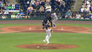 Adrián Sugastey homers (1) on a fly ball to left center field.