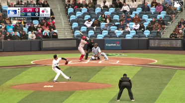Roynier Hernandez out on a sacrifice fly to left fielder Brady Counsell. Tevin Tucker scores.
