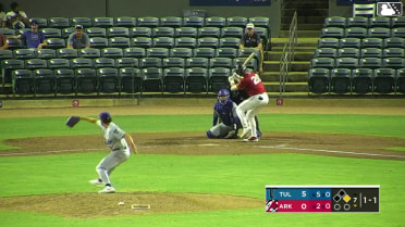 Jared Sundstrom homers (9) on a fly ball to left field. Josh Caron scores.
